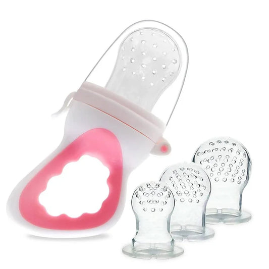 عضاضة ولهاية إطعام الفواكه سيليكون للأطفال بتصميم الأرنب مع 3 مقاسات | Silicone Baby Fruit Feeder Bunny Design with 3 Sacs (S, M, L)