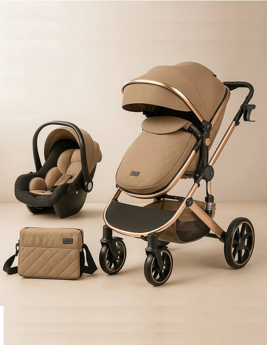 استرولر 《 DM068 بورباي 》استرولر وكارسيت وشنطه + كاريكوت قابله للتعديل في الاتجاهين + شمسيه قابله للتمدد