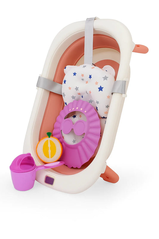 بانيو سيليكون بترمومتر1×5  DM058 | Silicone Baby Bathtub with Thermometer 5×1 DM058