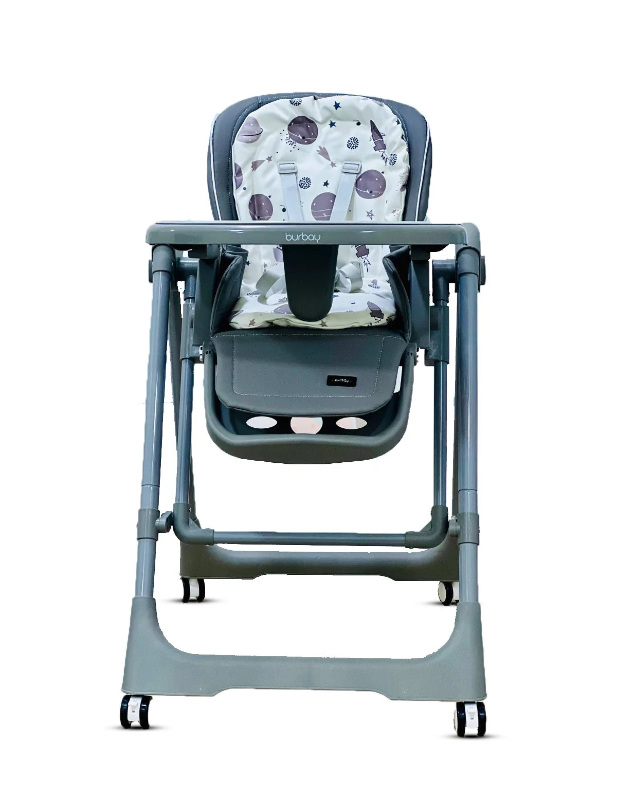 كرسي طعام هزاز للأطفال من بورباي سوينج DM133 | متعدد الوضعيات + حزام أمان