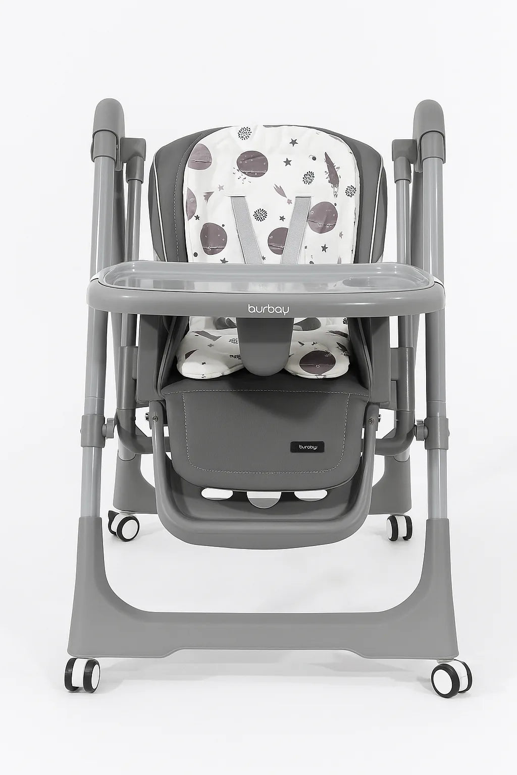 كرسي طعام هزاز للأطفال من بورباي سوينج DM133 | متعدد الوضعيات + حزام أمان