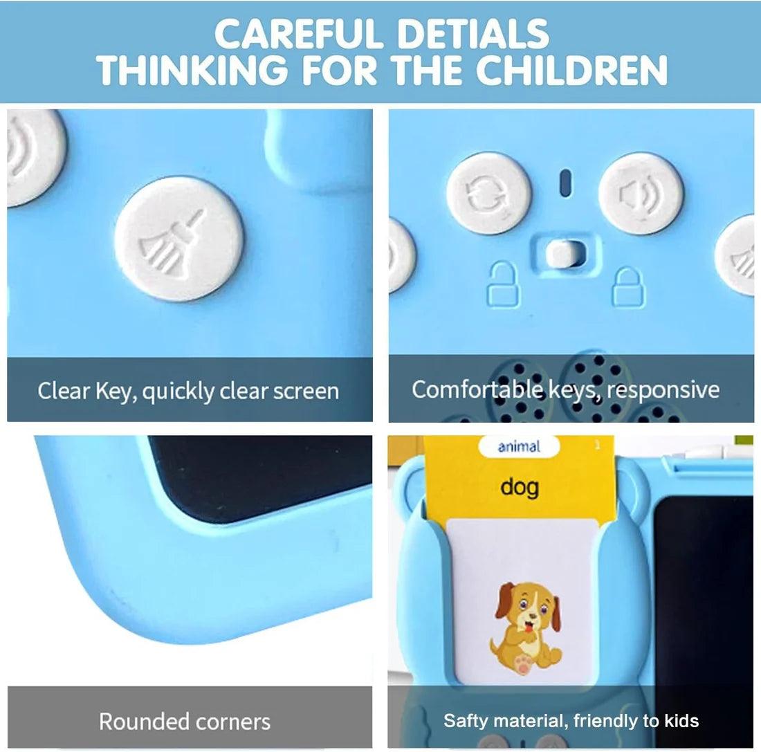 جهاز التعلم الذكي للأطفال 5 في 1 بـ شاشة رسم LCD وبطاقات تعليمية ومكعبات بناء | 5-in-1 Smart Learning Tablet for Kids
