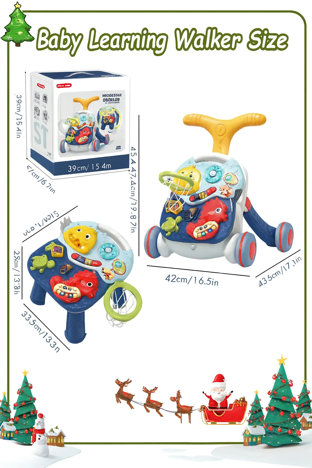Baby walker 3 in1 with activity table | مشايه أطفال 3 في 1 مع طاولة ألعاب