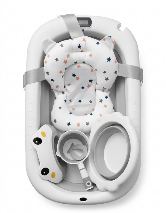 طقم حوض استحمام تويموي 5 في 1 | Toimoys Foldable Baby Bath 5-in-1 Set
