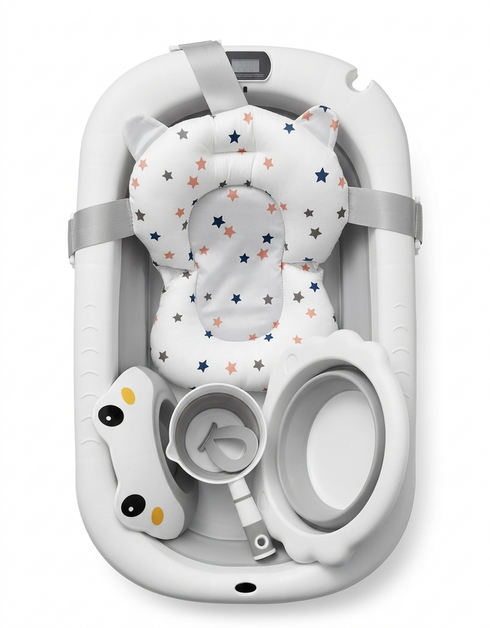 طقم حوض استحمام تويموي 5 في 1 | Toimoys Foldable Baby Bath 5-in-1 Set