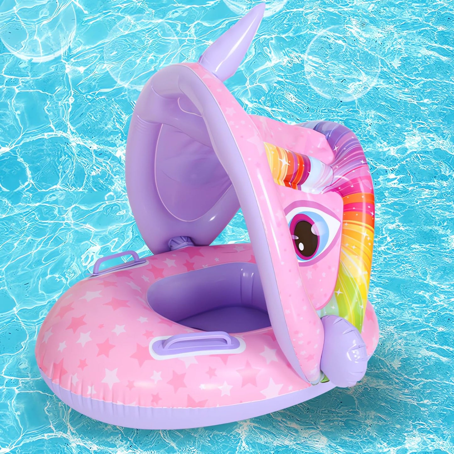 Summer Sea Baby Float with Canopy | عوامه اطفال بشمسية و دركسيون