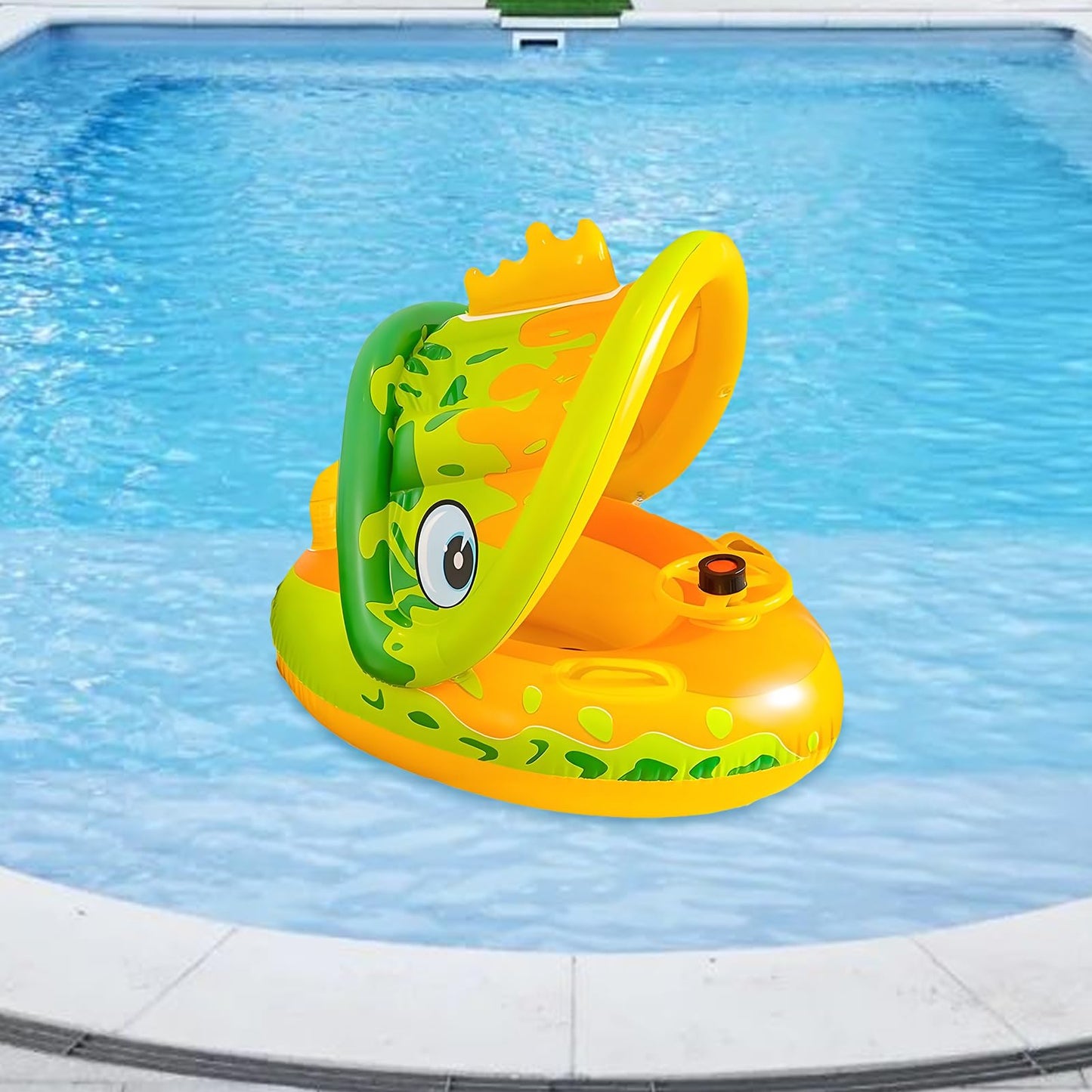 Summer Sea Baby Float with Canopy | عوامه اطفال بشمسية و دركسيون