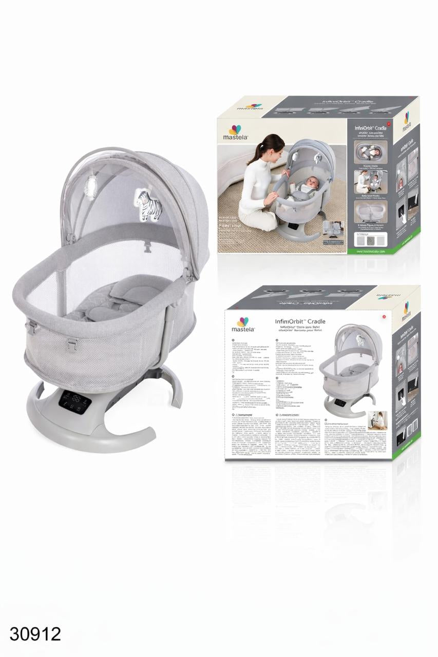 Baby swing with packaging on a white background