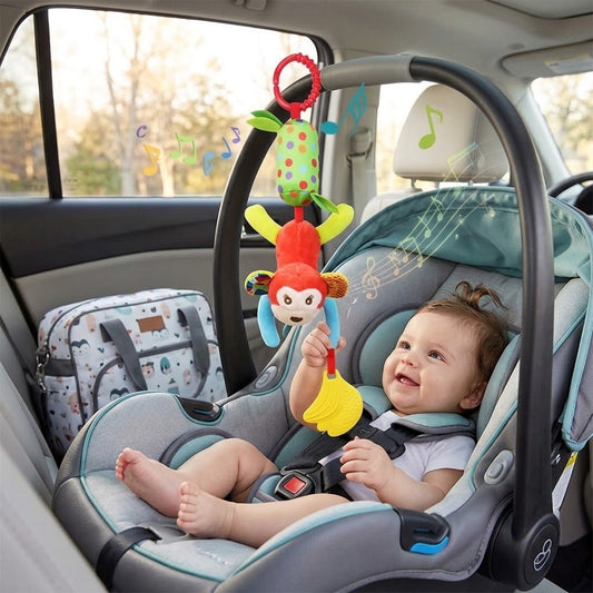 عليقة أطفال عضاضة وشخليلة للكارسيت و الاسترولر | Baby Rattle Teether Toy for carseat and stroller