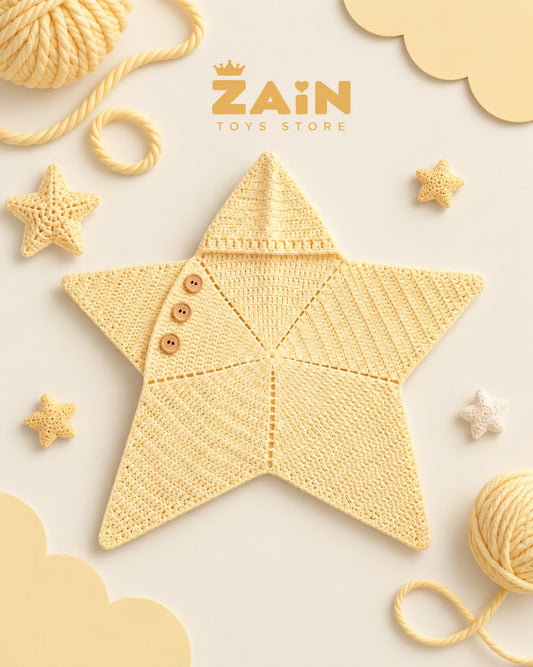 Baby Star Hug | بيجامة نجمة كروشيه للبيبي — Butter Yellow | أصفر زبدي